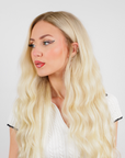 Canvas Blonde Echthaarperücke in 20 Zoll glatt