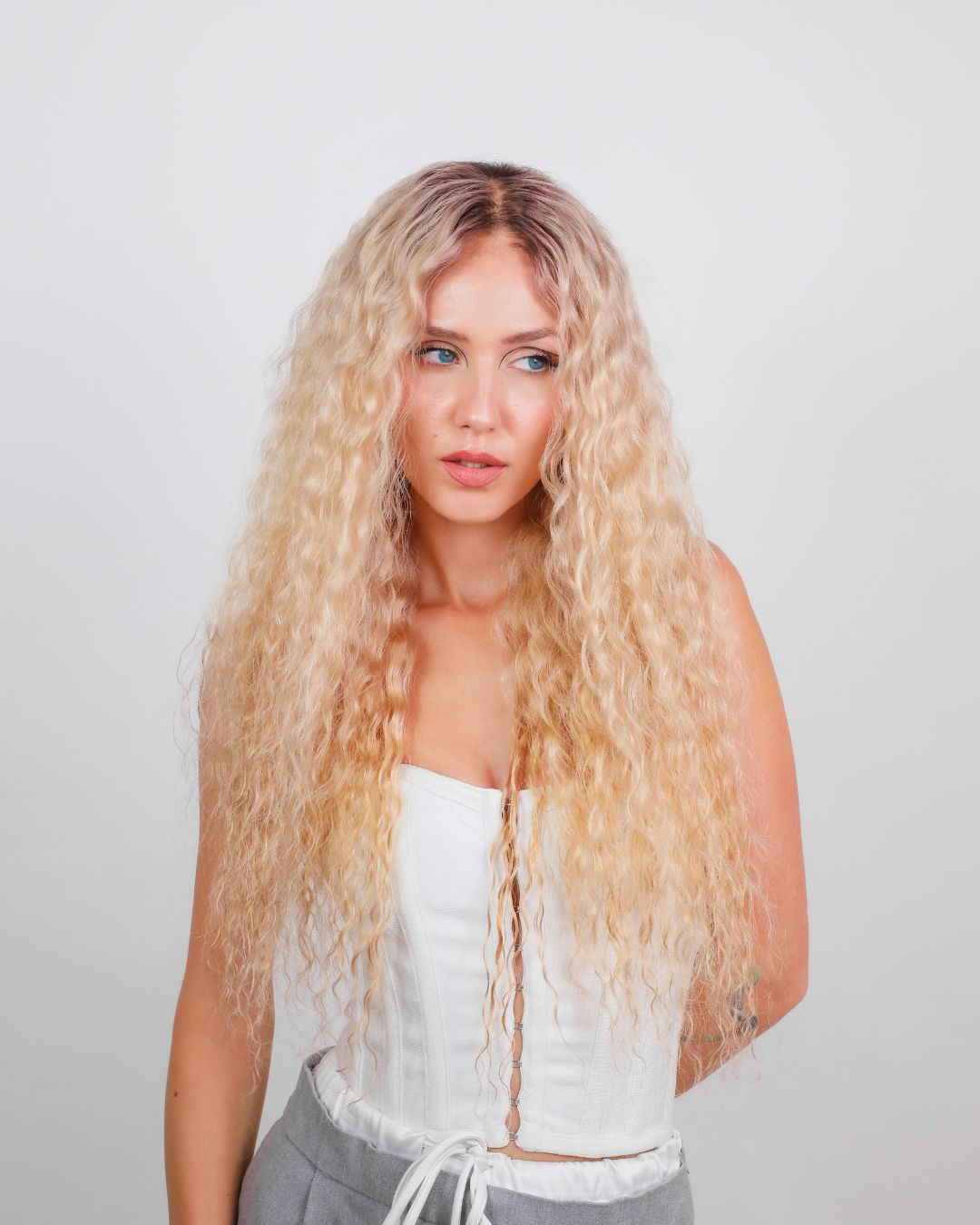 ROSEWATER BLONDE WATER WAVE HUMAN HAIR WIG