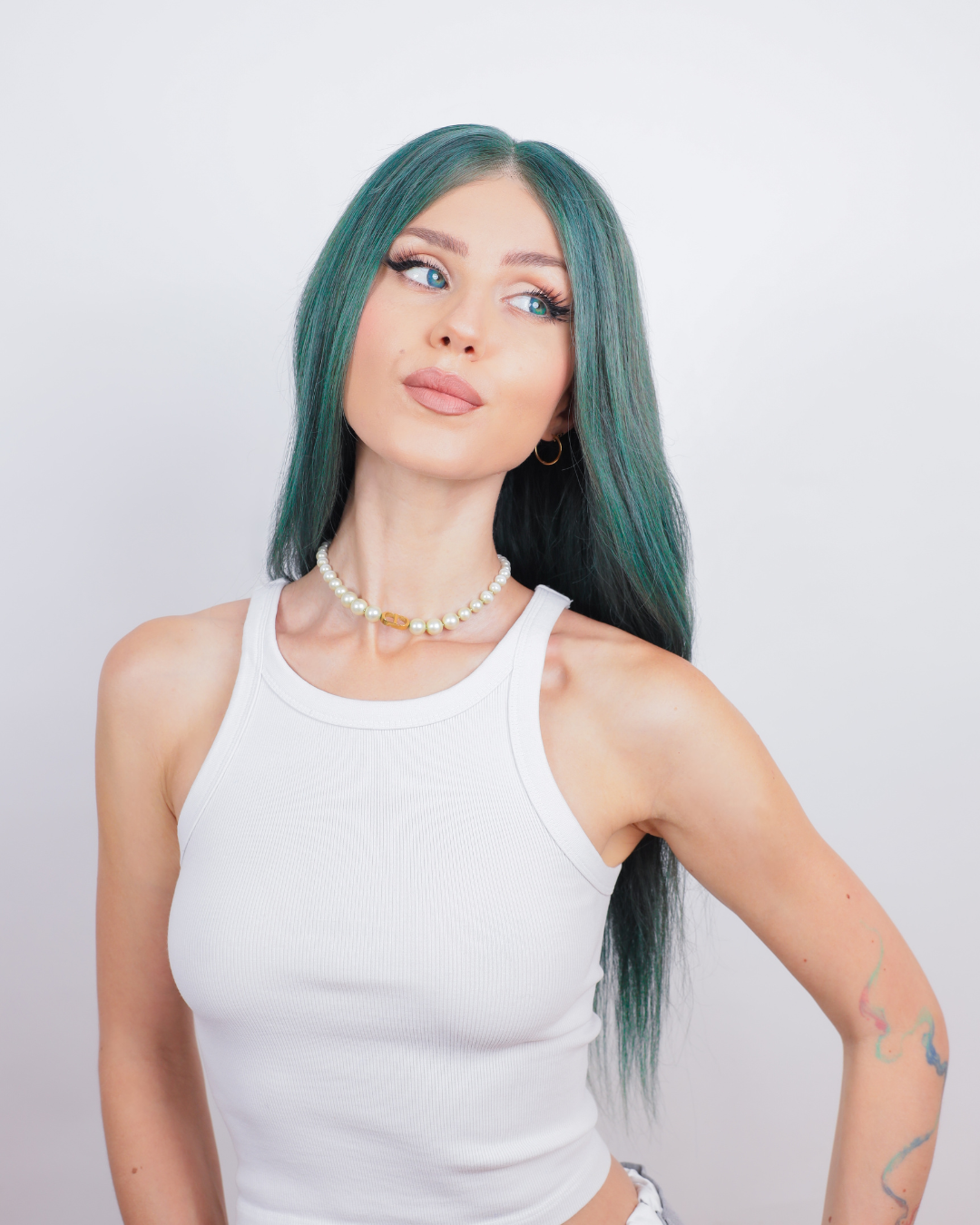 Ivy League Green Human Hair Wig