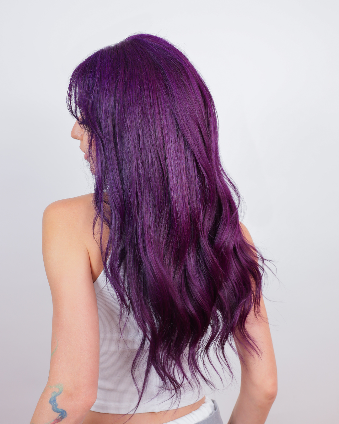 Power Violet Human Hair Wig with Bangs