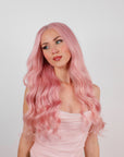 PETAL PINK NATURAL WAVE HUMAN HAIR WIG