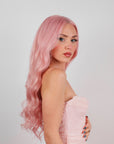 PETAL PINK NATURAL WAVE HUMAN HAIR WIG