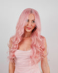 PETAL PINK NATURAL WAVE HUMAN HAIR WIG