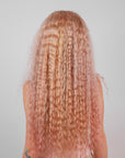 BLUSH PINK WATER WAVE HUMAN HAIR WIG