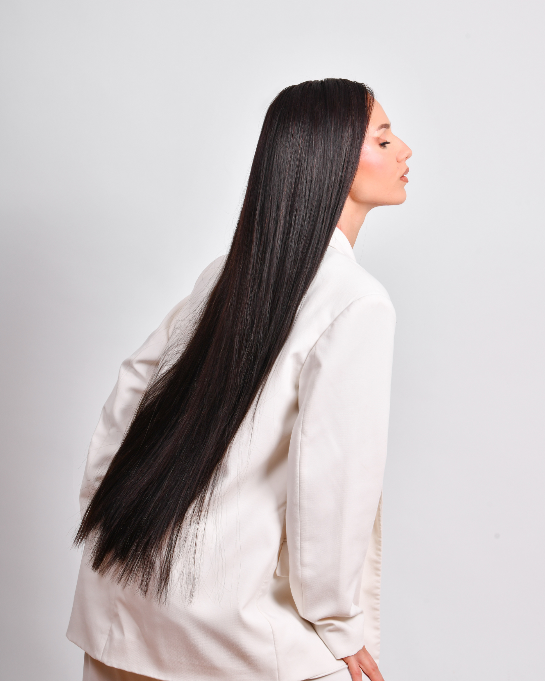 CHARCOAL BLACK ULTRA LENGTH HUMAN HAIR WIG