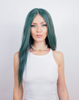 Ivy League Green Human Hair Wig