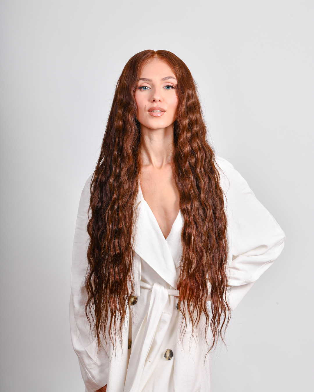 CHESTNUT BROWN ULTRA LENGTH HUMAN HAIR WIG