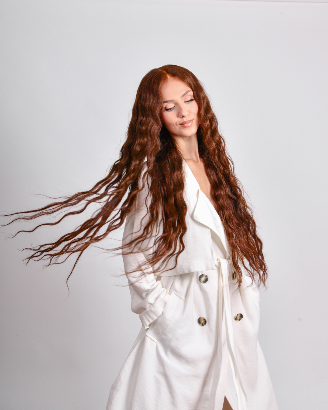 CHESTNUT BROWN ULTRA LENGTH HUMAN HAIR WIG