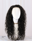 Charcoal Black Human Hair Wig in 22 Inch Deep Wave