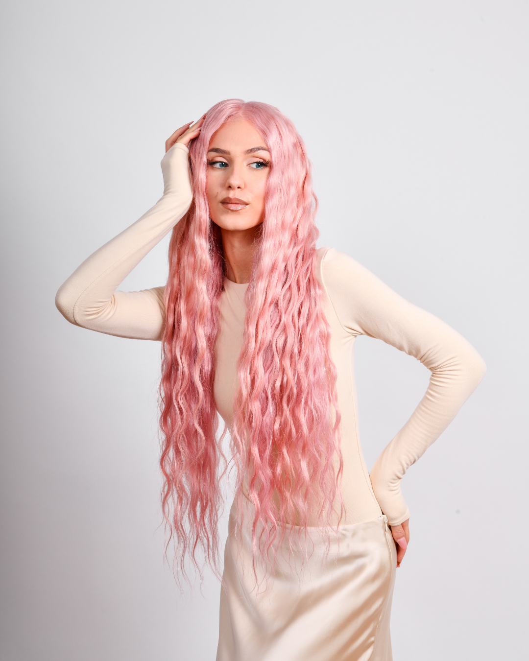 PETAL PINK ULTRA LENGTH HUMAN HAIR WIG
