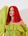SUNBURN RED HALO HUMAN HAIR WIG