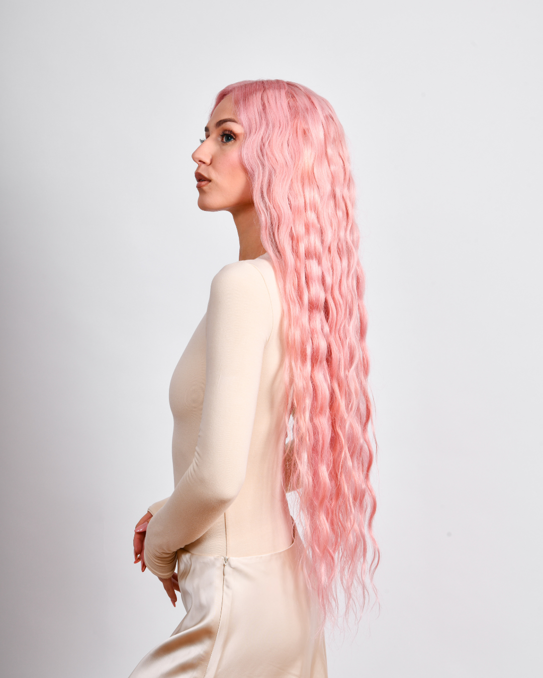 PETAL PINK ULTRA LENGTH HUMAN HAIR WIG