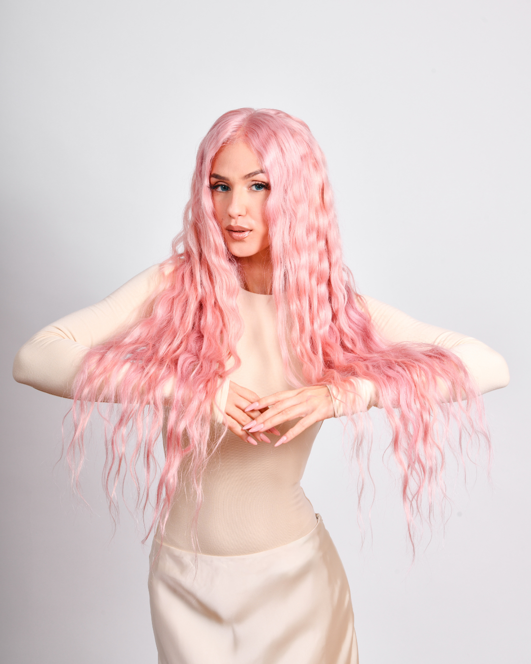 PETAL PINK ULTRA LENGTH HUMAN HAIR WIG
