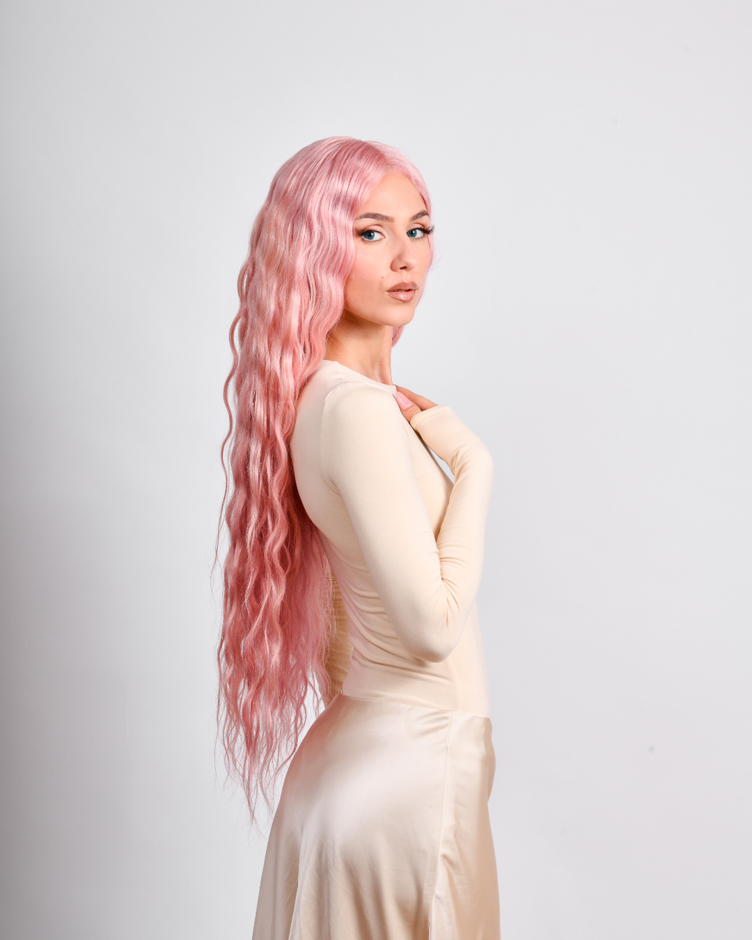 PETAL PINK ULTRA LENGTH HUMAN HAIR WIG