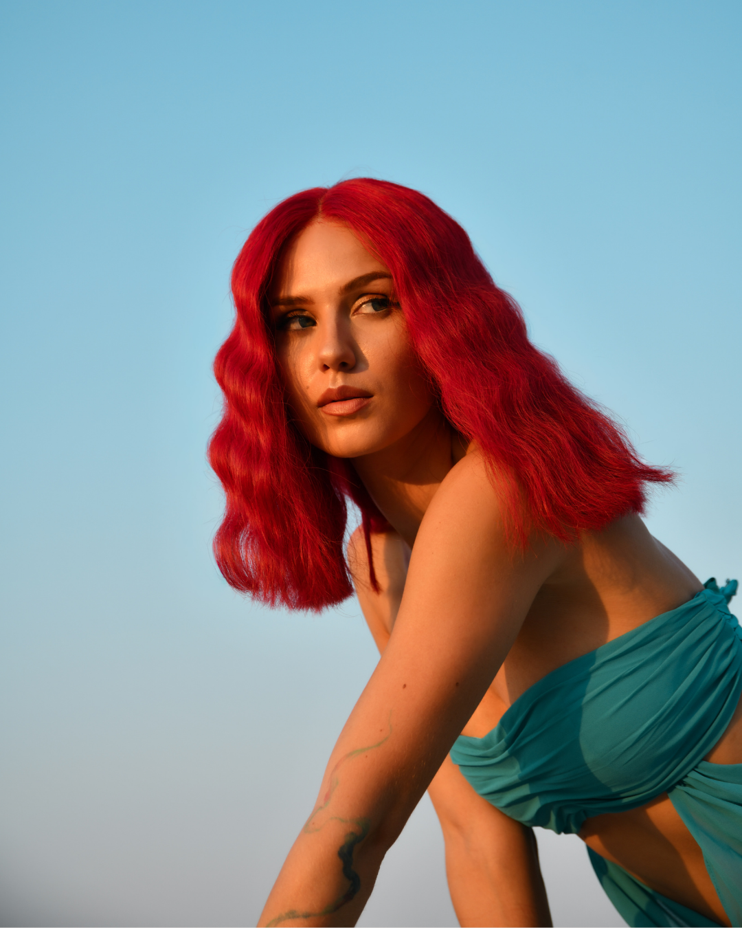 SUNBURN RED HALO HUMAN HAIR WIG