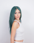 Ivy League Green Human Hair Wig