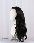 Charcoal Black Human Hair Wig in 20 Inch Straight