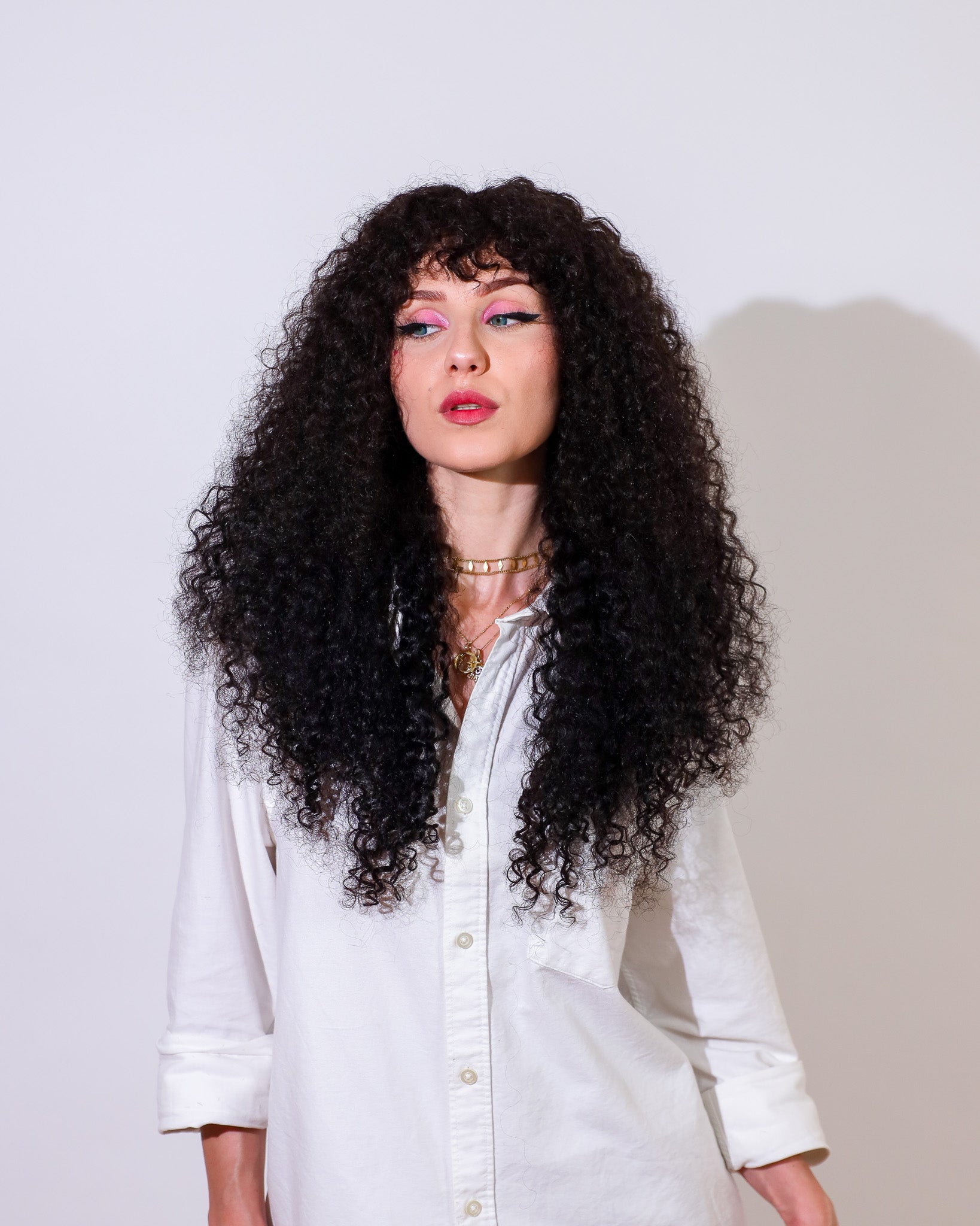 CARBON BLACK CURL HUMAN HAIR WIG