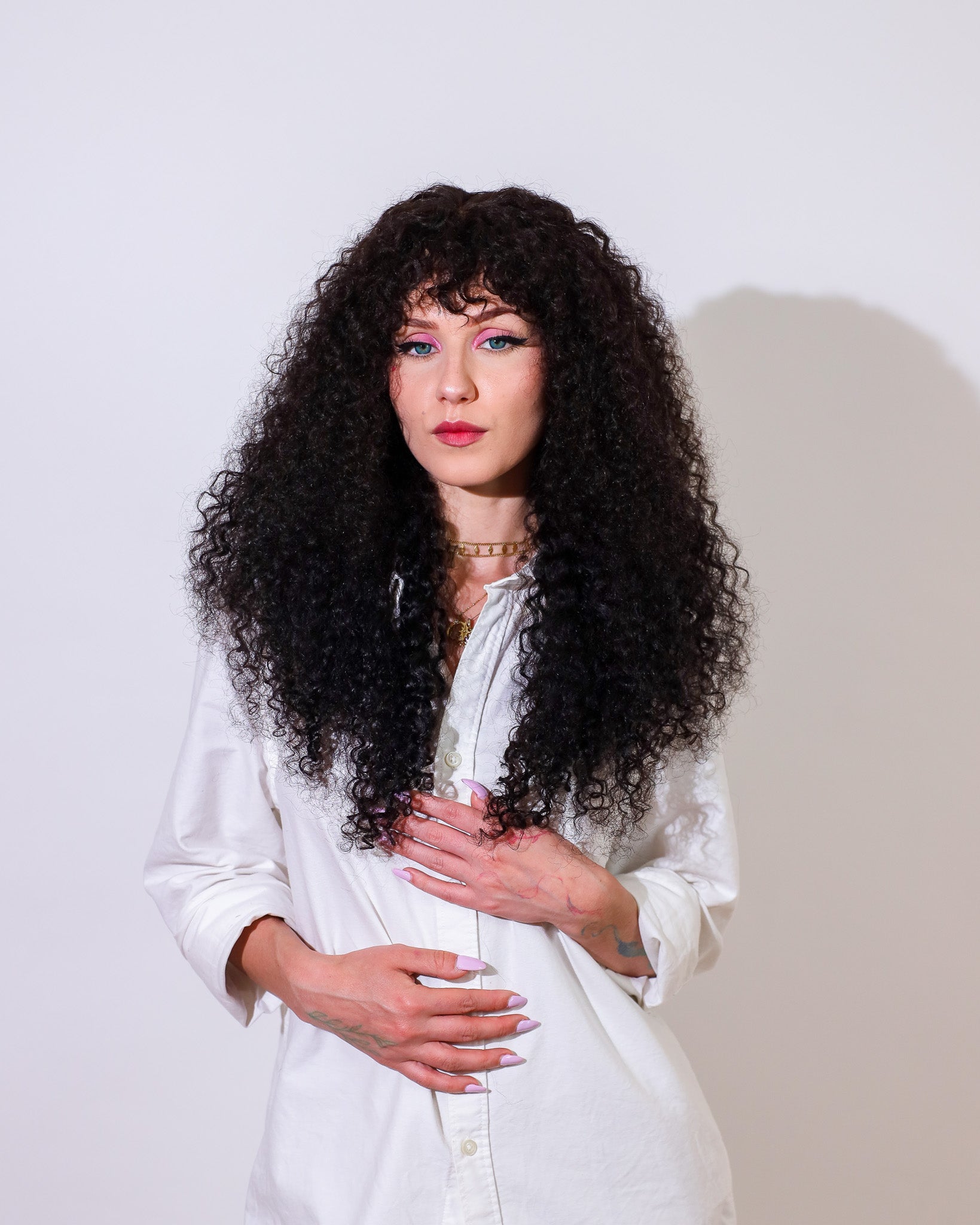 CARBON BLACK CURL HUMAN HAIR WIG