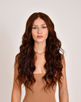 Chestnut Brown Human Hair Wig in 20 Inch Straight