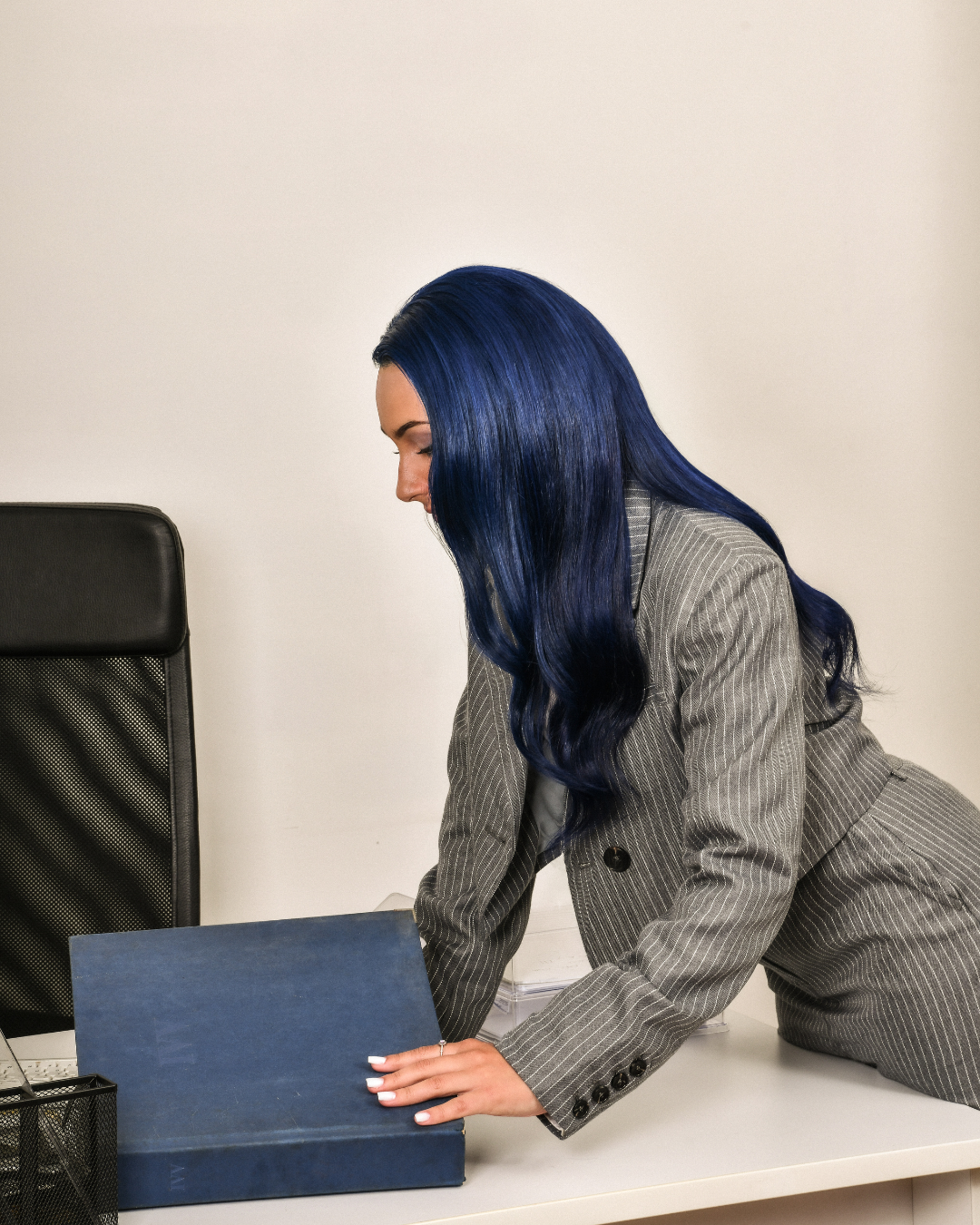 Boardroom Blue Human Hair Wig