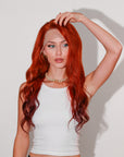 ORANGE CHOCOLATE STRAIGHT 22" HUMAN HAIR WIG