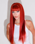 Burnt Orange 22" Human Hair Wig