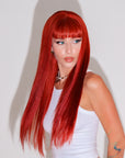 Burnt Orange 22" Human Hair Wig